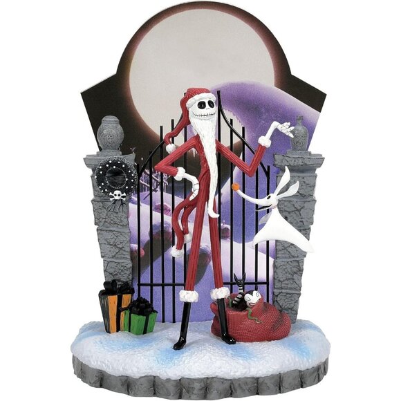 Showcase The Nightmare Before Christmas Santa Jack with Gate Scene Lit Figurine